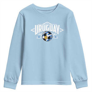 Uruguayan Uruguay Soccer Support Youth Sweatshirt TS09 Light Blue Print Your Wear