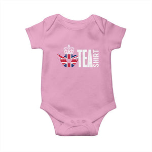 Funny English Tea UK Flag Baby Onesie TS09 Light Pink Print Your Wear