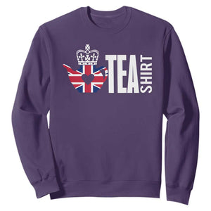Funny English Tea UK Flag Sweatshirt TS09 Purple Print Your Wear