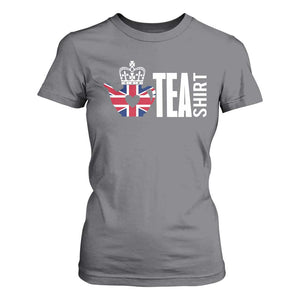 Funny English Tea UK Flag T Shirt For Women TS09 Charcoal Print Your Wear