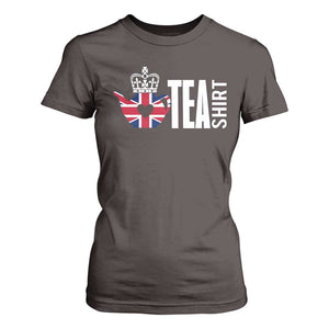 Funny English Tea UK Flag T Shirt For Women TS09 Dark Chocolate Print Your Wear