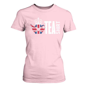 Funny English Tea UK Flag T Shirt For Women TS09 Light Pink Print Your Wear