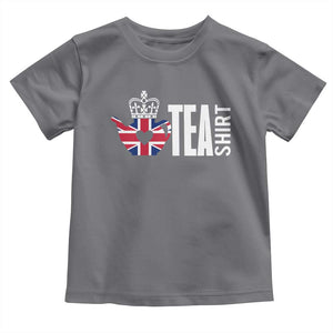 Funny English Tea UK Flag Toddler T Shirt TS09 Charcoal Print Your Wear