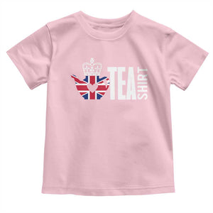 Funny English Tea UK Flag Toddler T Shirt TS09 Light Pink Print Your Wear