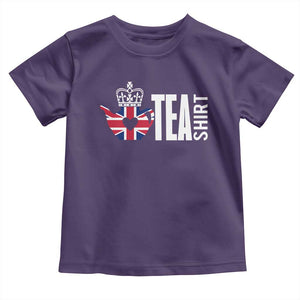 Funny English Tea UK Flag Toddler T Shirt TS09 Purple Print Your Wear