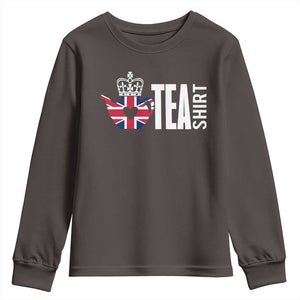 Funny English Tea UK Flag Youth Sweatshirt TS09 Dark Chocolate Print Your Wear