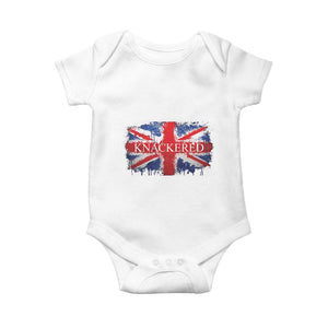 Funny Knackered The UK Flag British Baby Onesie TS09 White Print Your Wear