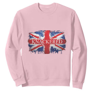 Funny Knackered The UK Flag British Sweatshirt TS09 Light Pink Print Your Wear