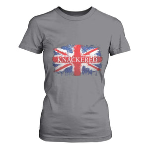 Funny Knackered The UK Flag British T Shirt For Women TS09 Charcoal Print Your Wear