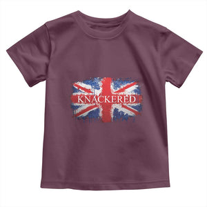 Funny Knackered The UK Flag British Toddler T Shirt TS09 Maroon Print Your Wear