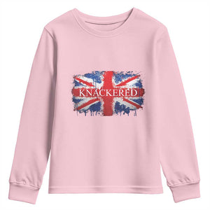 Funny Knackered The UK Flag British Youth Sweatshirt TS09 Light Pink Print Your Wear
