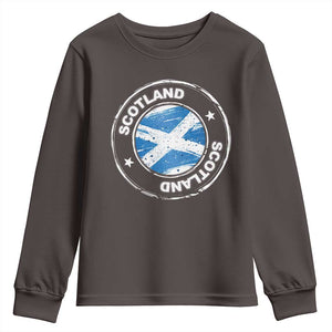 Scotland Flag Scottish Pride Youth Sweatshirt TS09 Dark Chocolate Print Your Wear