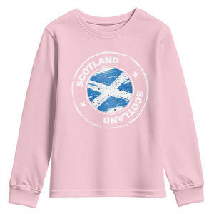 Scotland Flag Scottish Pride Youth Sweatshirt TS09 Light Pink Print Your Wear