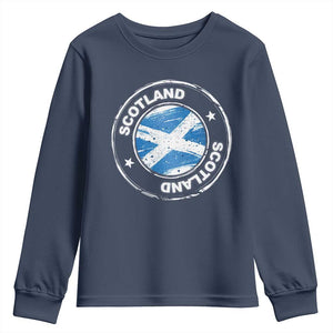 Scotland Flag Scottish Pride Youth Sweatshirt TS09 Navy Print Your Wear