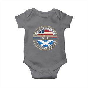 Scottish American Baby Onesie Made In America With Scottish Parts Scotland TS09 Charcoal Print Your Wear
