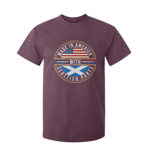Scottish American T Shirt For Kid Made In America With Scottish Parts Scotland TS09 Maroon Print Your Wear
