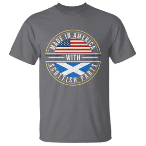 Scottish American T Shirt Made In America With Scottish Parts Scotland TS09 Charcoal Print Your Wear