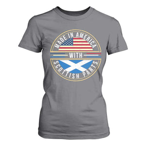 Scottish American T Shirt For Women Made In America With Scottish Parts Scotland TS09 Charcoal Print Your Wear