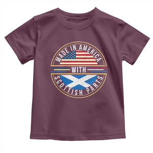 Scottish American Toddler T Shirt Made In America With Scottish Parts Scotland TS09 Maroon Print Your Wear