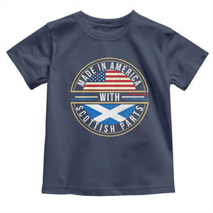 Scottish American Toddler T Shirt Made In America With Scottish Parts Scotland TS09 Navy Print Your Wear