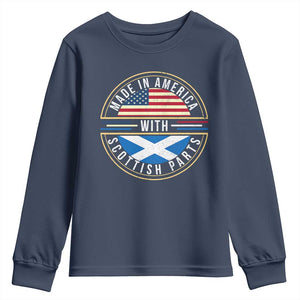 Scottish American Youth Sweatshirt Made In America With Scottish Parts Scotland TS09 Navy Print Your Wear