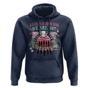 Harris Walz 2024 Hoodie We're Not Going Back Kamala Cowboy Cowgirl TS09 Navy Print Your Wear