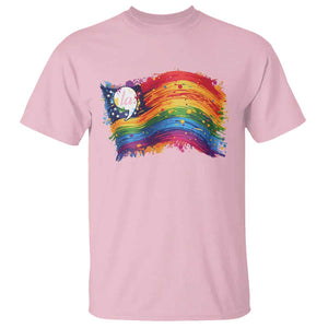 Rainbow Flag Comma La Harris 2024 T Shirt TS09 Light Pink Print Your Wear