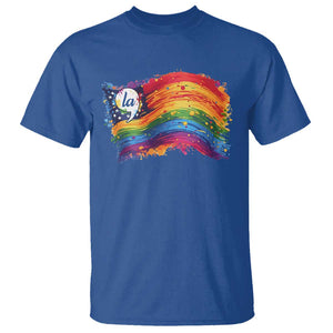 Rainbow Flag Comma La Harris 2024 T Shirt TS09 Royal Blue Print Your Wear