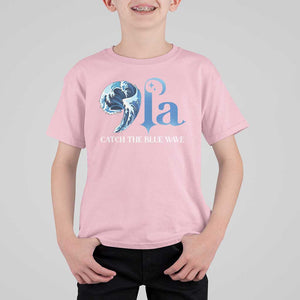 Comma La Harris T Shirt For Kid Kamala 2024 Catch The Blue Wave TS09 Light Pink Print Your Wear