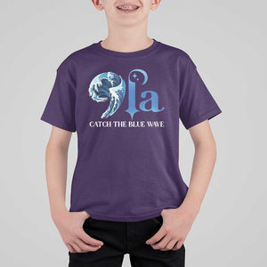 Comma La Harris T Shirt For Kid Kamala 2024 Catch The Blue Wave TS09 Purple Print Your Wear