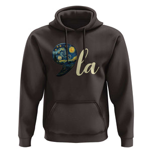 Comma La Harris Hoodie Kamala 2024 Starry Night Aesthetic TS09 Dark Chocolate Print Your Wear