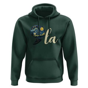 Comma La Harris Hoodie Kamala 2024 Starry Night Aesthetic TS09 Dark Forest Green Print Your Wear