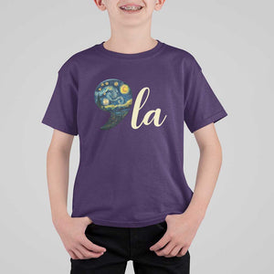 Comma La Harris T Shirt For Kid Kamala 2024 Starry Night Aesthetic TS09 Purple Print Your Wear