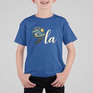 Comma La Harris T Shirt For Kid Kamala 2024 Starry Night Aesthetic TS09 Royal Blue Print Your Wear