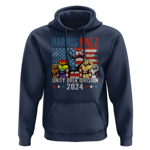 Harris Walz 2024 Hoodie Unity Over Division Kamala US President TS09 Navy Print Your Wear