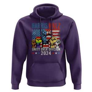 Harris Walz 2024 Hoodie Unity Over Division Kamala US President TS09 Purple Print Your Wear