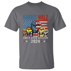 Harris Walz 2024 T Shirt Unity Over Division Kamala US President TS09 Charcoal Print Your Wear