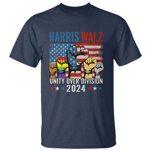 Harris Walz 2024 T Shirt Unity Over Division Kamala US President TS09 Navy Print Your Wear