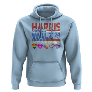 Harris Walz 2024 Hoodie Unity Over Division Kamala US President Election TS09 Light Blue Print Your Wear