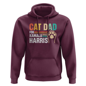 Cat Dad For Kamala Hoodie Harris 2024 Retro Cute Cats TS09 Maroon Print Your Wear