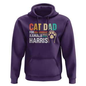 Cat Dad For Kamala Hoodie Harris 2024 Retro Cute Cats TS09 Purple Print Your Wear