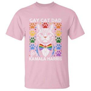 Gay Cat Dad For Kamala T Shirt Harris LGBT Support 2024 TS09 Light Pink Print Your Wear