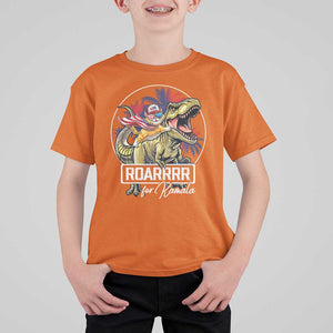 Funny Harris 2024 T Shirt For Kid Roar For Kamala Dinosaur Hero Cat Kids TS09 Orange Print Your Wear