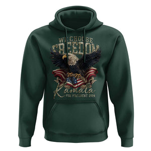 Harris Walz 2024 Hoodie We Choose Freedom Kamala US President TS09 Dark Forest Green Print Your Wear