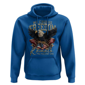 Harris Walz 2024 Hoodie We Choose Freedom Kamala US President TS09 Royal Blue Print Your Wear