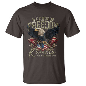 Harris Walz 2024 T Shirt We Choose Freedom Kamala US President TS09 Dark Chocolate Print Your Wear