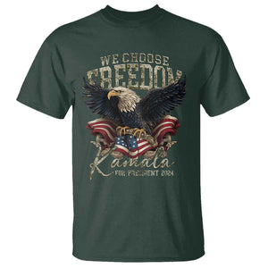 Harris Walz 2024 T Shirt We Choose Freedom Kamala US President TS09 Dark Forest Green Print Your Wear