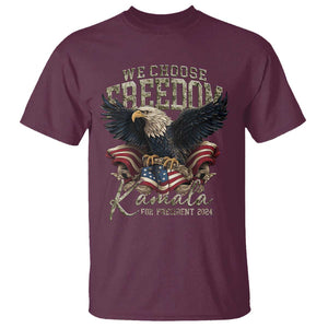 Harris Walz 2024 T Shirt We Choose Freedom Kamala US President TS09 Maroon Print Your Wear