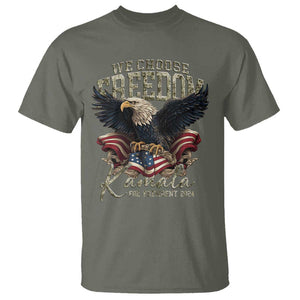 Harris Walz 2024 T Shirt We Choose Freedom Kamala US President TS09 Military Green Print Your Wear