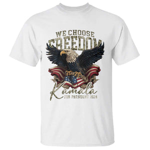 Harris Walz 2024 T Shirt We Choose Freedom Kamala US President TS09 White Print Your Wear